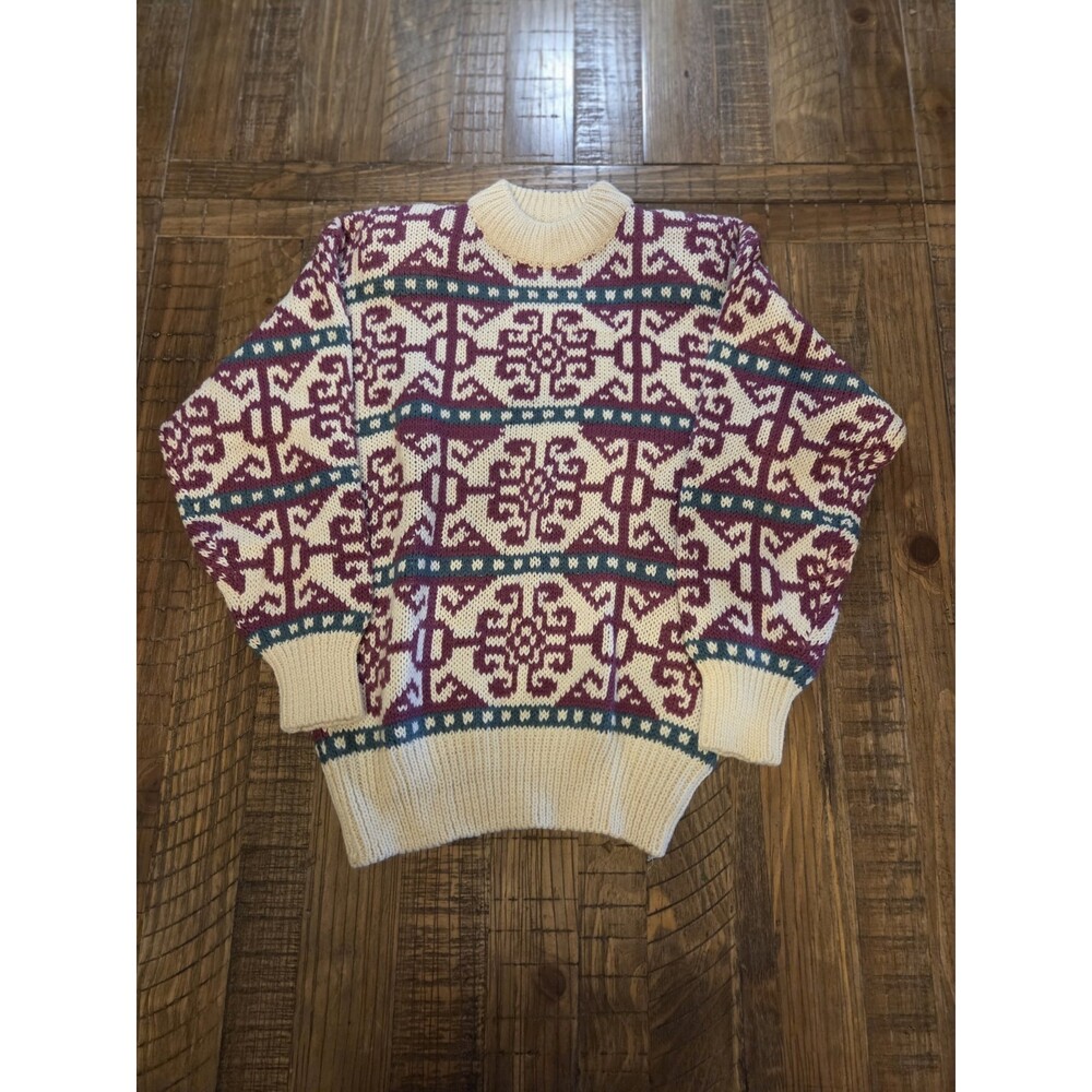 VTG Sportables Mock neck Sweater Shoulder Pads Acrylic Wool Blend Size Small